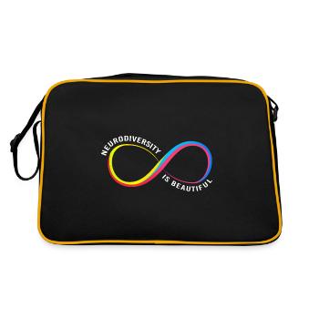 Autism Brain Autistic Asperger's Neurodiversity - Retro Bag - black/gold - Back