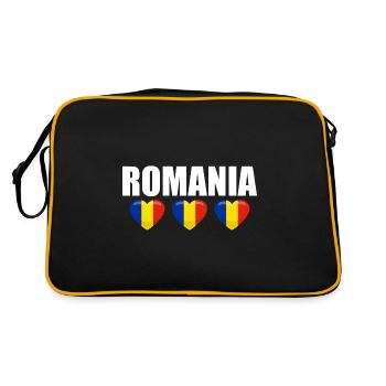Roumanie Drapeau Roumain Roumanie Roumanie - Sac Retro - noir/or - Dos