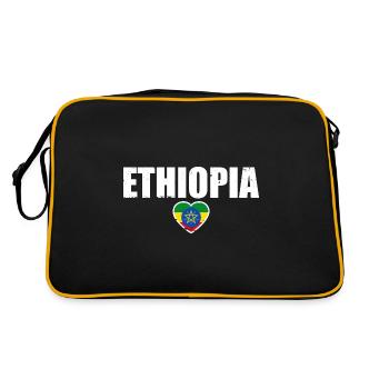 Ethiopie Ethiopie Drapeau Éthiopien - Sac Retro - noir/or - Dos