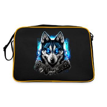Gaming Husky - Retro Tasche - Schwarz/Gold - Hinten