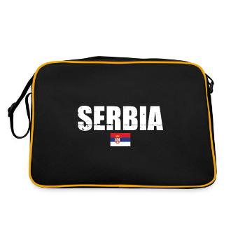 Serbie Vintage Drapeau serbe Serbie - Sac Retro - noir/or - Dos