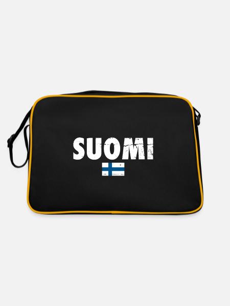 Suomi Finlande Drapeau finlandais Finn - Sac Retro - noir/or - Dos