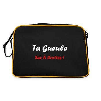 Chut Humour sac à crottes ferme ta gueule - Sac Retro - noir/or - Dos