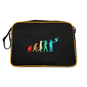 Tauben Taube - Retro Tasche - Schwarz/Gold - Hinten