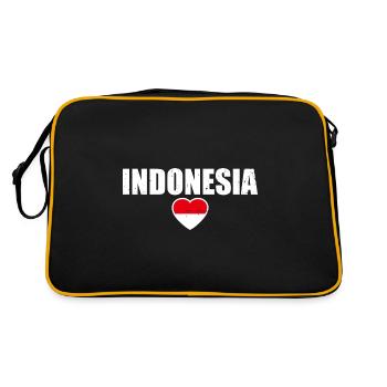 Indonésie Drapeau indonésien Indonésien - Sac Retro - noir/or - Dos