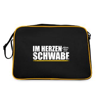 Im Herzen Schwabe Stolze Schwaben Vintage - Retro Tasche - Schwarz/Gold - Hinten