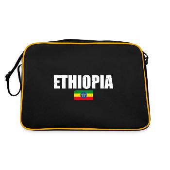 Ethiopie Ethiopie Drapeau Éthiopien - Sac Retro - noir/or - Dos