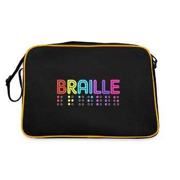 Blindenschrift Braille Blind - Sac Retro - noir/or - Dos
