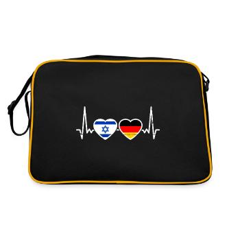 Israël Allemagne Drapeau Israélien Allemand - Sac Retro - noir/or - Dos