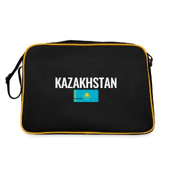 Kazakhstan Drapeau kazakh Kazakhstan - Sac Retro - noir/or - Dos
