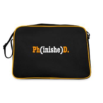 Phinished Phd Student Geschenk - Retro Tasche - Schwarz/Gold - Hinten