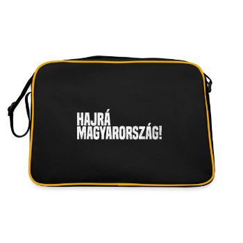 Hajrá Magyarország Ungarn Ungarisch Vintage - Retro Tasche - Schwarz/Gold - Hinten