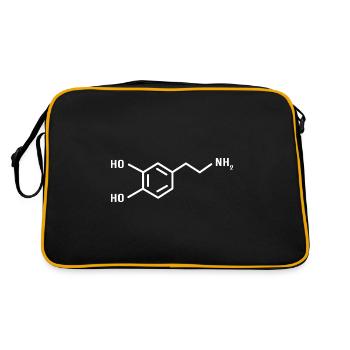 Formule structurale, chimie, science, physique, laboratoire - Sac Retro - noir/or - Dos