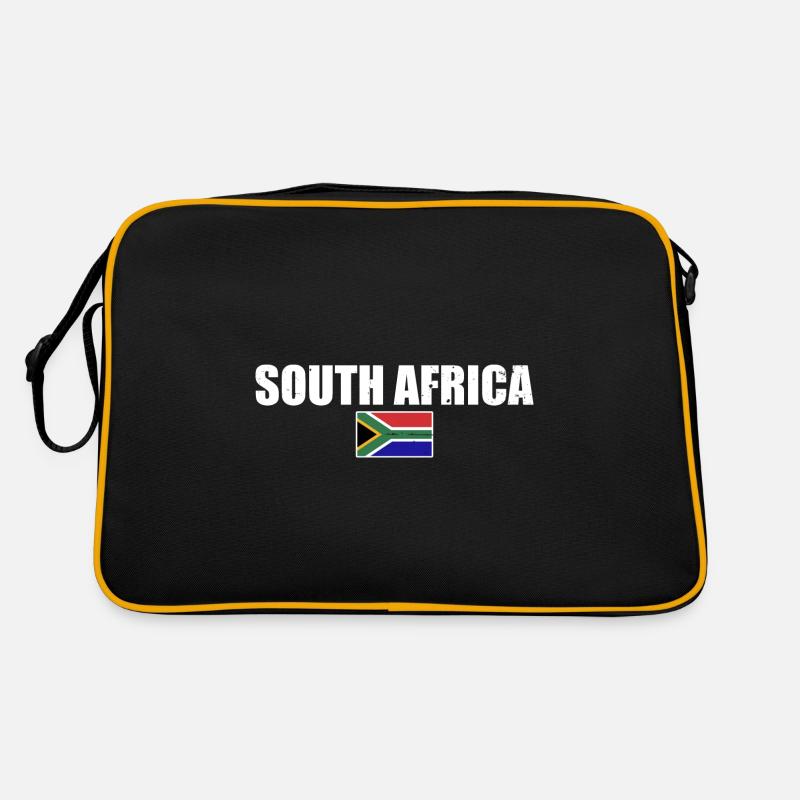 Afrique du Sud Drapeau Afrique du Sud Afrique du Sud - Sac Retro - noir/or