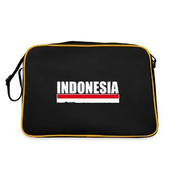 Indonésie Drapeau indonésien Indonésien - Sac Retro - noir/or - Dos