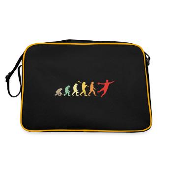 Darwin Evolution für Volleyballer 🏐 - Retro Tasche - Schwarz/Gold - Hinten