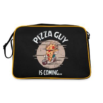 Cadeau de service de livraison de fournisseur de pizza drôle - Sac Retro - noir/or - Dos