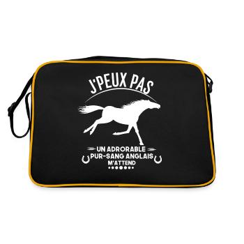 Le pur sang anglais M'attend Cheval race d chevaux - Sac Retro - noir/or - Dos