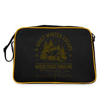 Une évasion hivernale tranquille, laissez-moi près de la cheminée - Sac Retro - noir/or - Dos