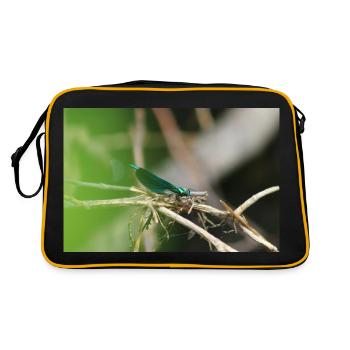 Fuzzy male twig calopteryx - Retro Bag - black/gold - Back