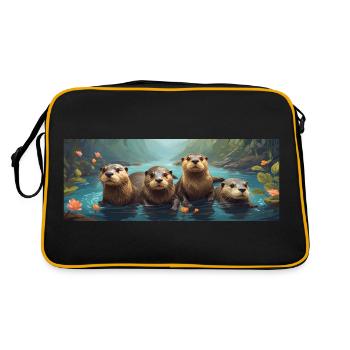 Otter family Otter family Otter gang - Retro Bag - black/gold - Back