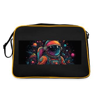 Spaceman astronauts in space - Retro Bag - black/gold - Back