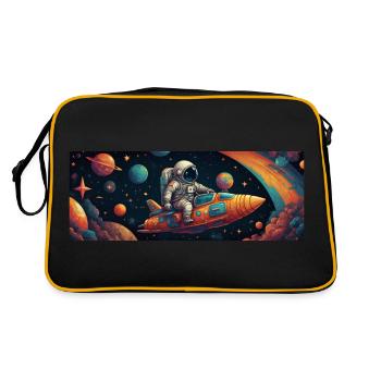 Astronaute de l’espace dans l’espace sur la route - Sac Retro - noir/or - Dos
