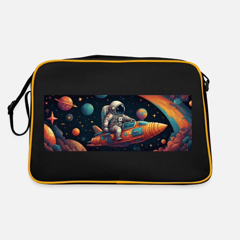 Astronaute de l’espace dans l’espace sur la route Sac Retro