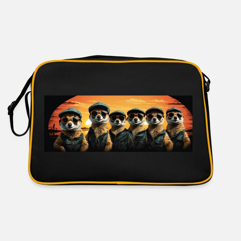 Coole Erdmännchen Erdmännchengruppe Retro Tasche