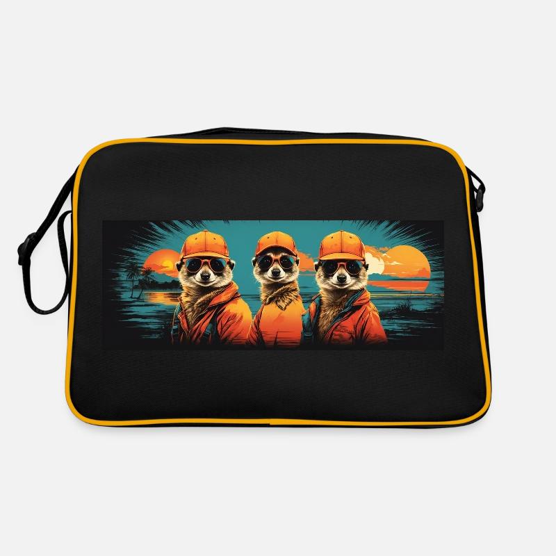 Suricates cool avec casquette de baseball et lunettes de soleil Sac Retro