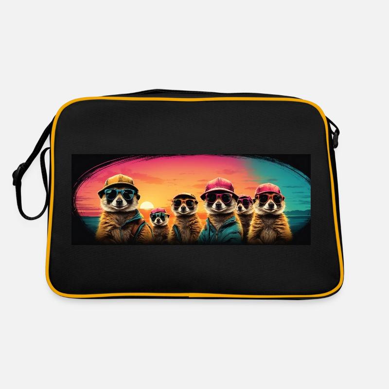 Suricates cool avec casquette de baseball et lunettes de soleil Sac Retro