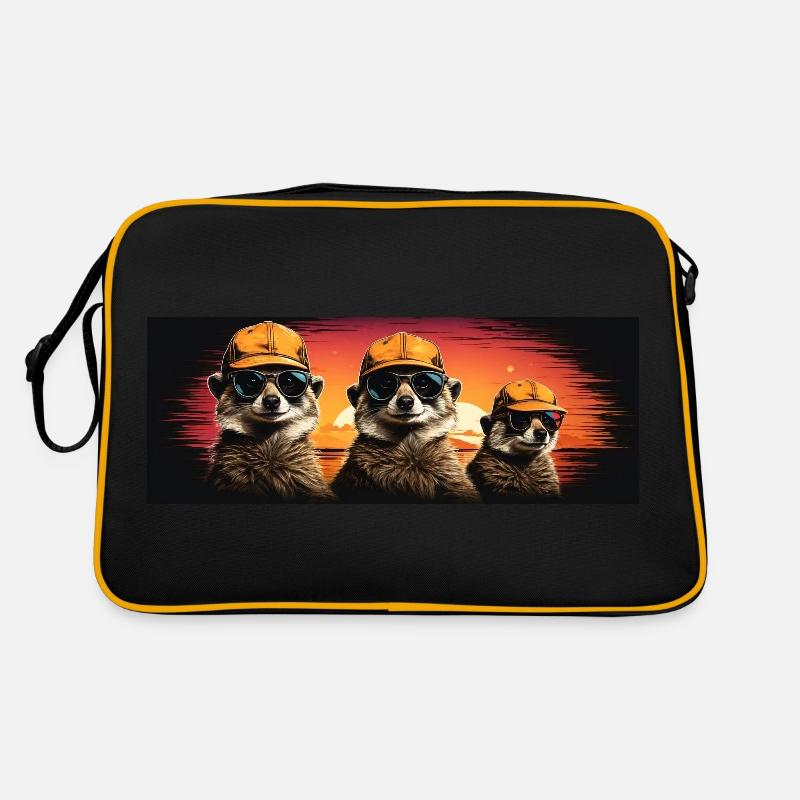 Suricates cool avec casquette de baseball et lunettes de soleil Sac Retro