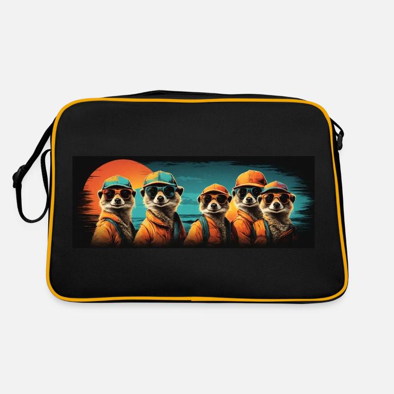 Suricates cool avec casquette de baseball et lunettes de soleil Sac Retro