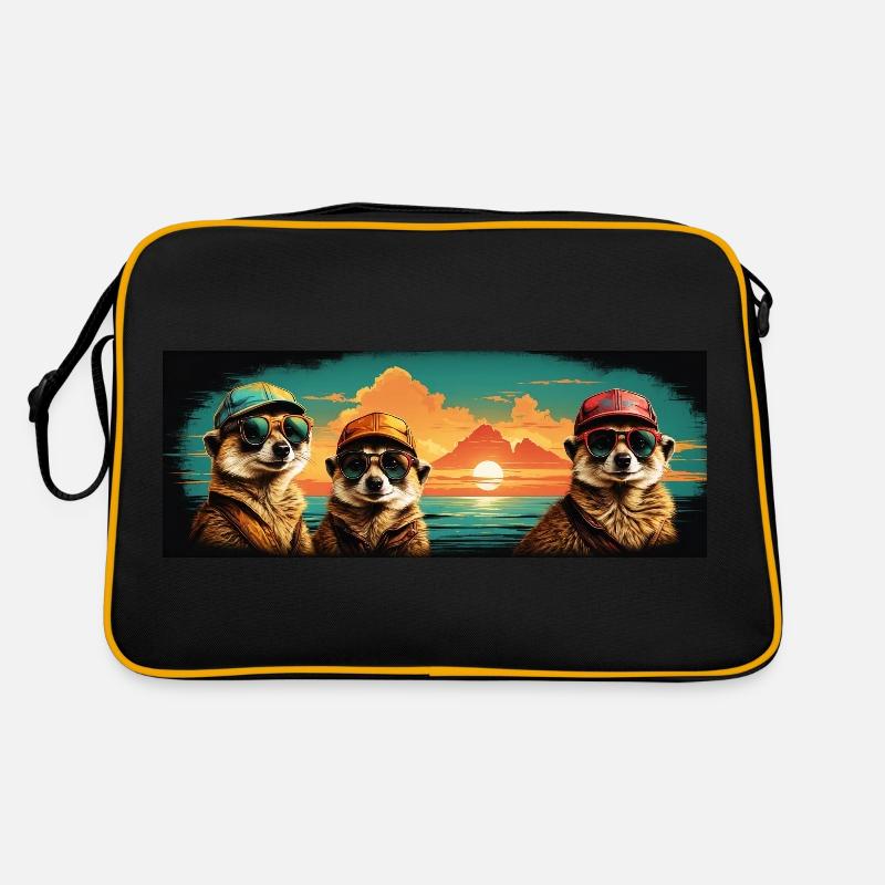Suricates cool avec casquette de baseball et lunettes de soleil Sac Retro