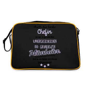 Beste Chefin v - Retro Tasche - Schwarz/Gold - Hinten
