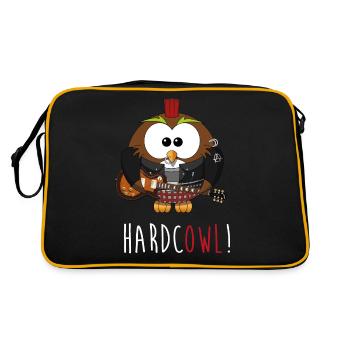 hibou doux! Hardcowl! Hibou drôle drôle drôle mignon - Sac Retro - noir/or - Dos