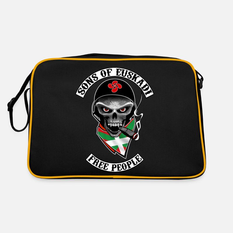 basque biker design - Sac Retro - noir/or