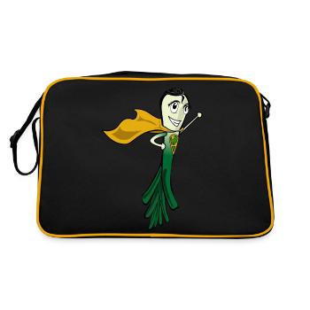 Super Lauch Geek Held LOL Hero - Retro Tasche - Schwarz/Gold - Hinten