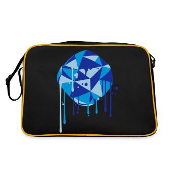 balle art spray graffiti goutte rond rond bleu - Sac Retro - noir/or - Dos