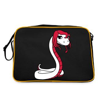 schlange weiblich frau huebsch girl maedchen sexy - Retro Tasche - Schwarz/Gold - Hinten