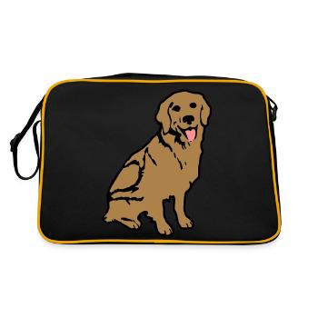 golden_retriever_hund - Sac Retro - noir/or - Dos
