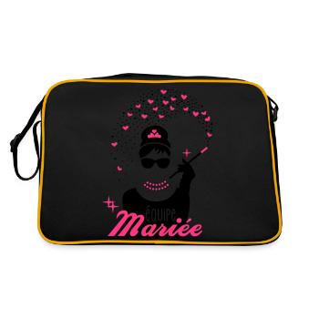 team bride - bride - EVJF - tiffany - Retro Bag - black/gold - Back