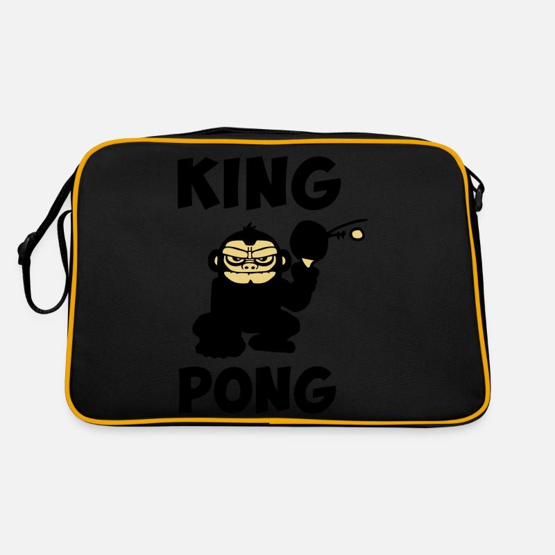 king ping pong, table tennis funny humor Retro Bag