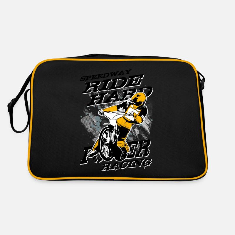 Speedway Racing - Retro Tasche - Schwarz/Gold