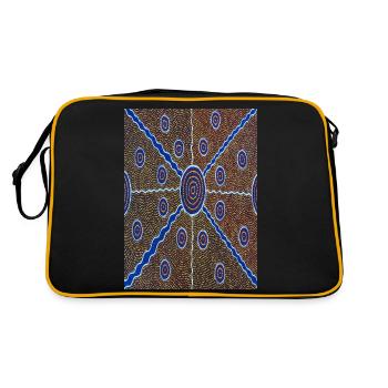 Art aborigène australien - Sac Retro - noir/or - Dos