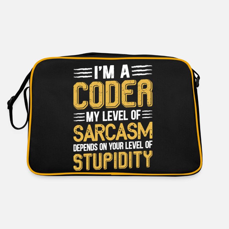 I am a coder my level of sarcasm Retro Tasche