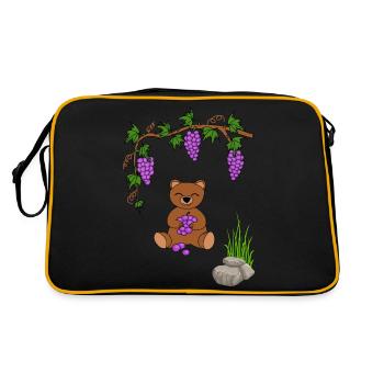 teddy bear with grapes - Sac Retro - noir/or - Dos