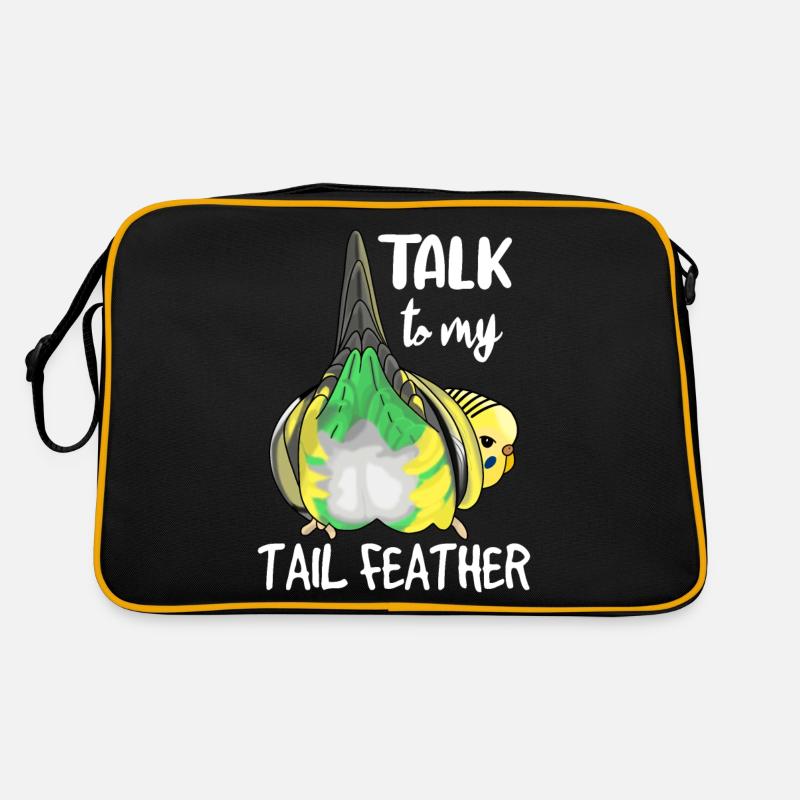 Talk to my Tail Feather, Perruche, oiseau Sac Retro