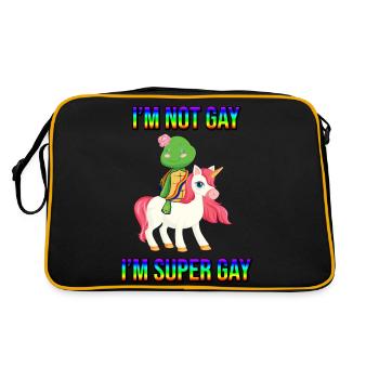 tortue sur licorne lgbt blindé rainbow - Sac Retro - noir/or - Dos