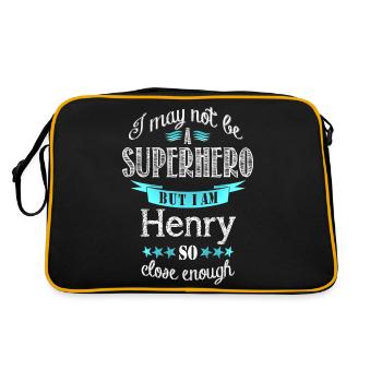 Superheld Henry - Retro Tasche - Schwarz/Gold - Hinten